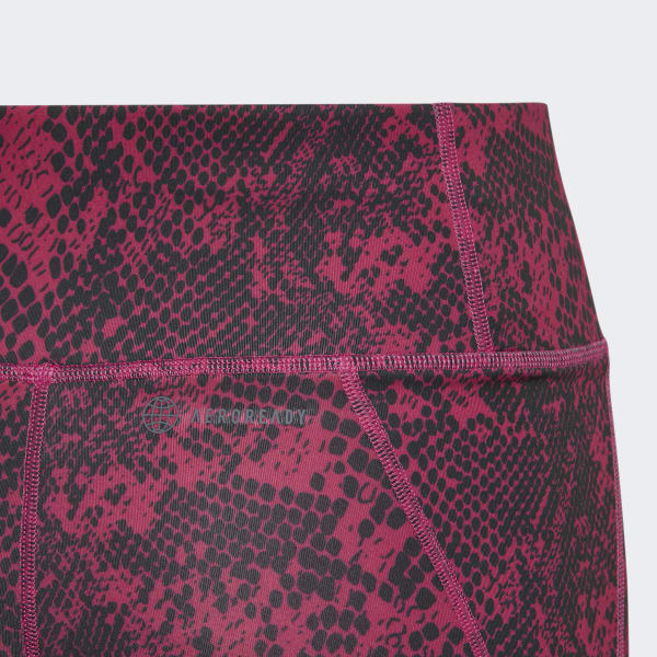 ruzová Legíny AEROREADY Animal-Print Optime 7/8 High-Rise Pocket