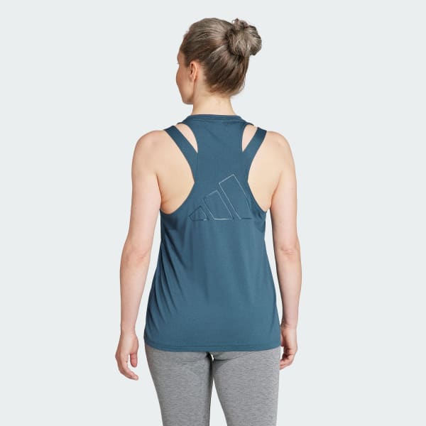 Turquoise AEROREADY Train Essentials 3 Bar Logo Tank Top