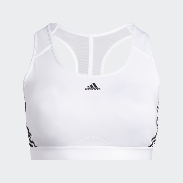 adidas Powerreact Training Medium-Support 3-Stripes Bra (Plus Size