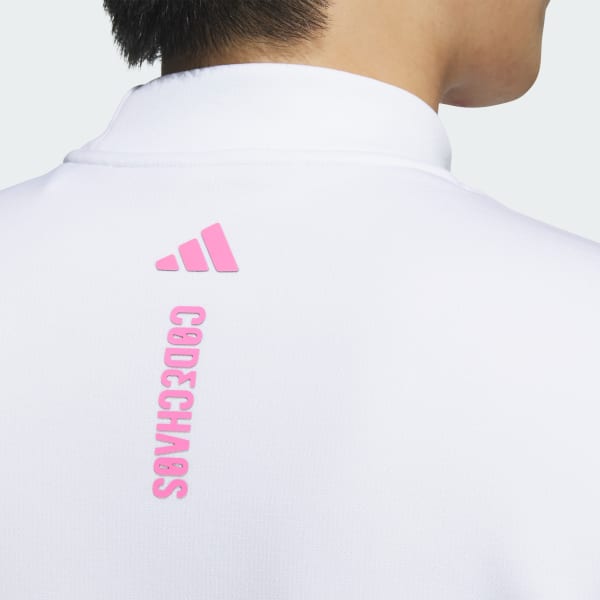 新品　アディダス　adidas ゴルフ　モックネック　ホワイト　M アディダス 【ゴルフ】コードカオス モックネック 半袖シャツ