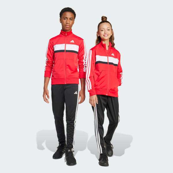 Adidas trainingsanzug schwarz rote streifen sales