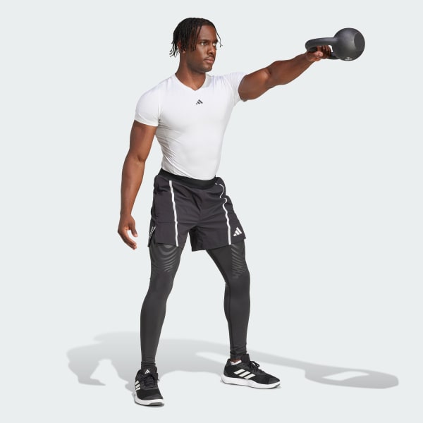 Black Techfit Control Training Long Tights
