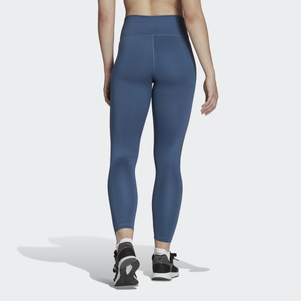 adidas Training Essentials High-Waisted 7/8 Leggings - Blue | Women's ...
