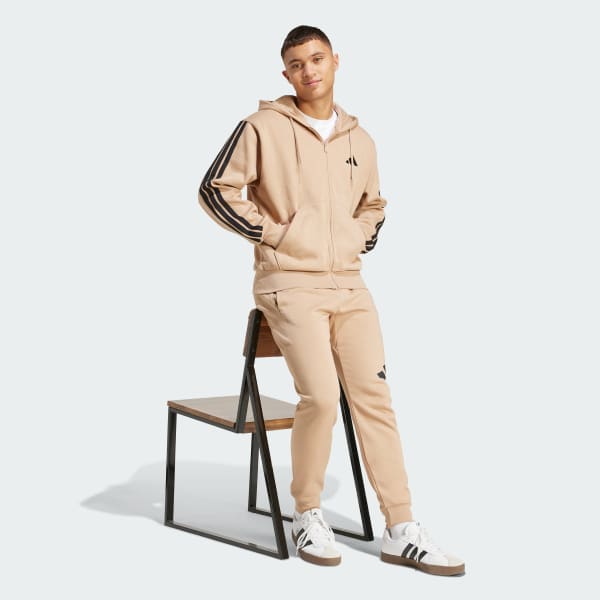 Braun Essentials 3-Streifen Kapuzenjacke