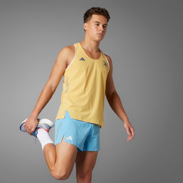 新作商品 adidas Boston Yellow - Singlet Running adizero 2024 Marathon 陸上用シャツ
