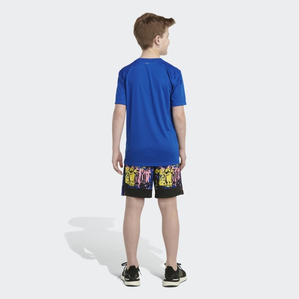 Blue Back to Nature Allover Print Shorts