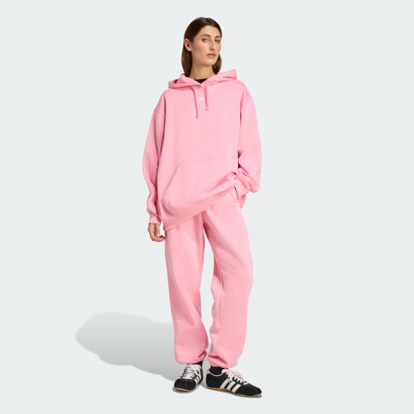 Rosa Sudadera con Gorro Essentials Oversize Tela Fleece