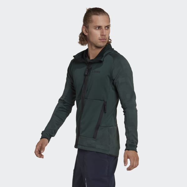 Verde Giacca Terrex Tech Flooce Hooded Hiking Fleece