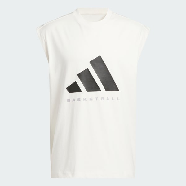 White adidas Basketball Sleeveless Tee (Gender Neutral)