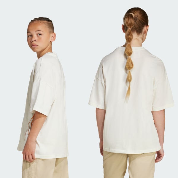 สีขาว เสื้อยืดลายเปลวไฟสำหรับเด็ก