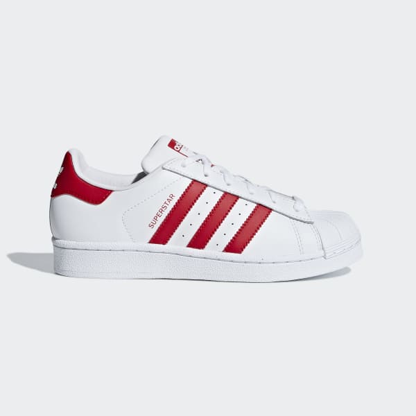 Kids Superstar Cloud White and Scarlet Shoes | adidas US