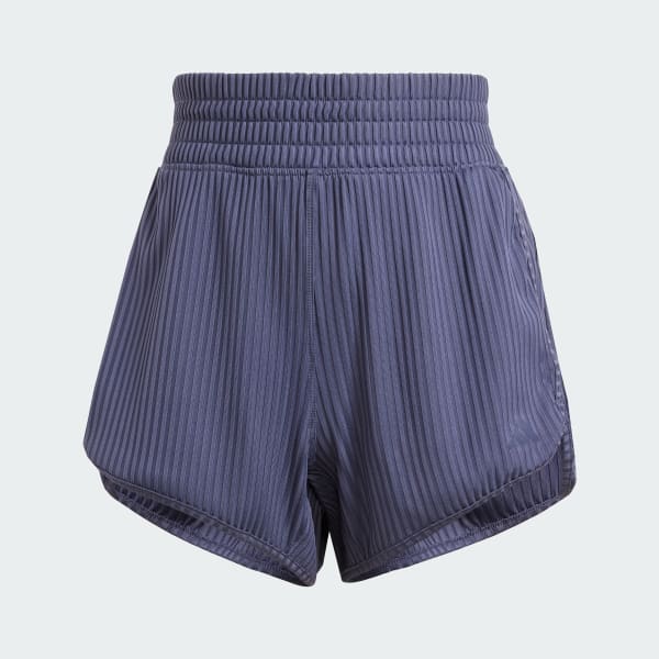 Blu Short Pacer All Gym Seasonal Rib High-Rise Tonal 3-Stripes