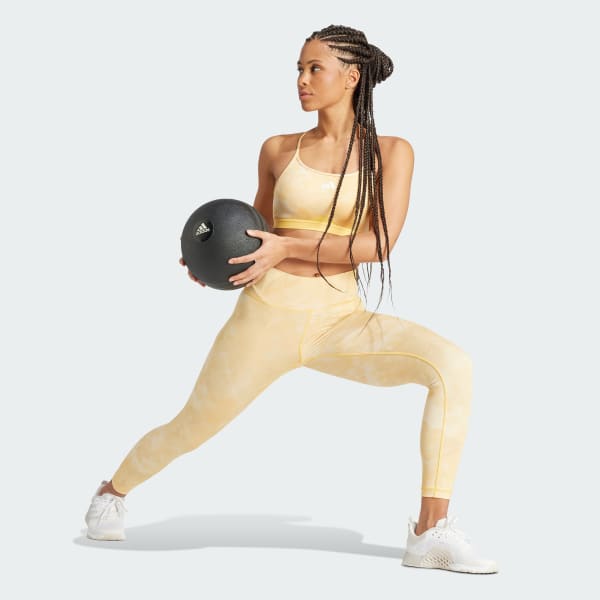 Pink Aeroreact Training Essentials Light Support Tie-Dye Flower-Print bh