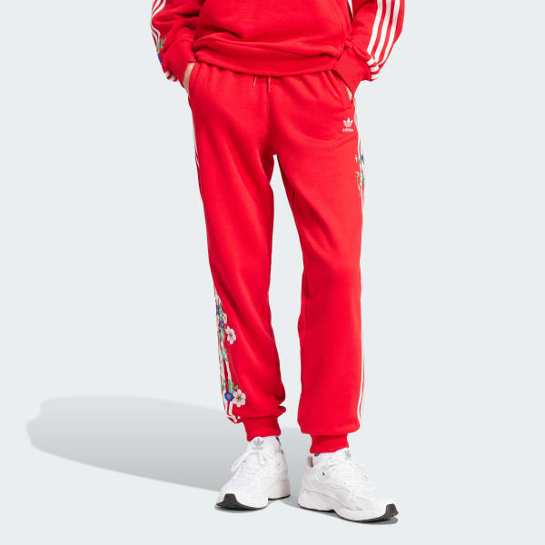 adidas Graphics Floral Joggers - Red, Women's Lifestyle