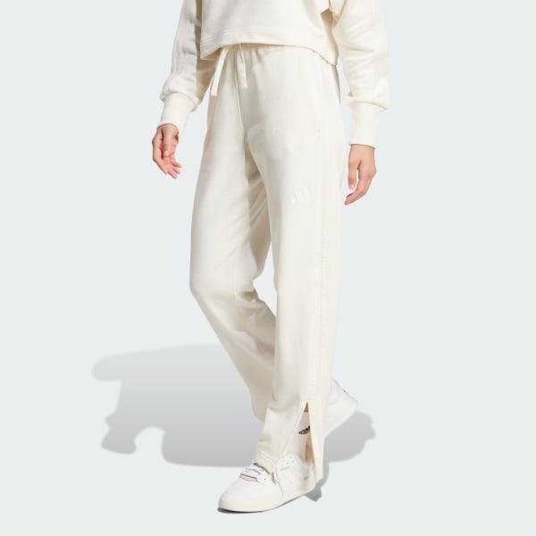 White ALL SZN French Terry 3-Stripes Straight Leg Pants