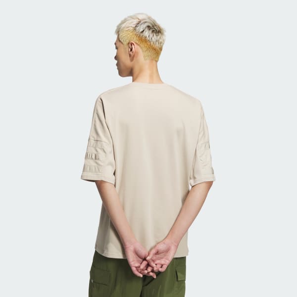 Beige Fat 3-Stripes Short Sleeve Tee