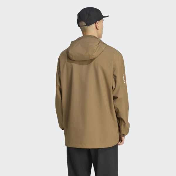 adidas TERREX MULTI 2 LAYER CLIMAPROOF RAIN JACKET - Brown | Free