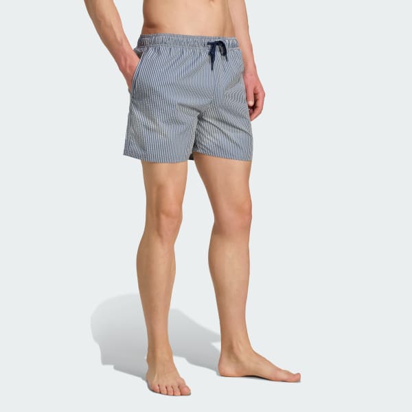 Blanc Short de natation rayé Seersucker 12,7 cm