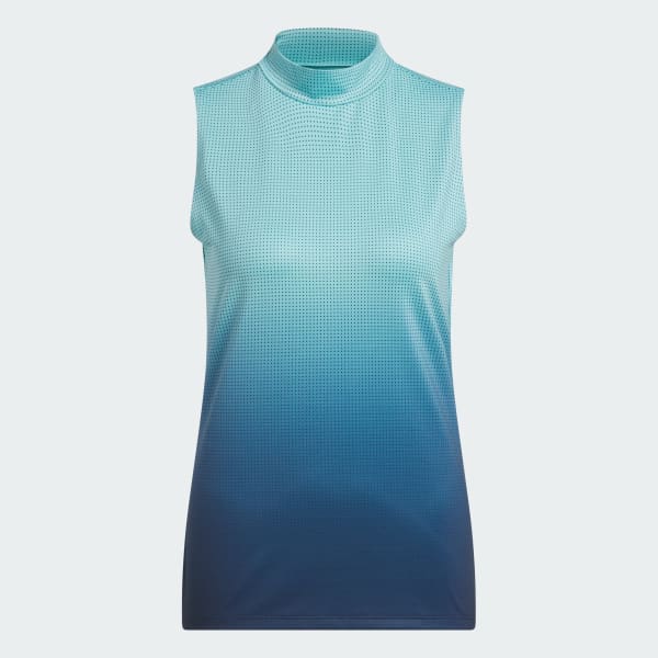 สีน้ำเงิน เสื้อคอเสื้อสูงปิดคอเล็กน้อยแขนกุด Ultimate365 Gradient