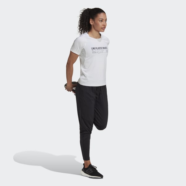 Adidas black and white joggers womens top
