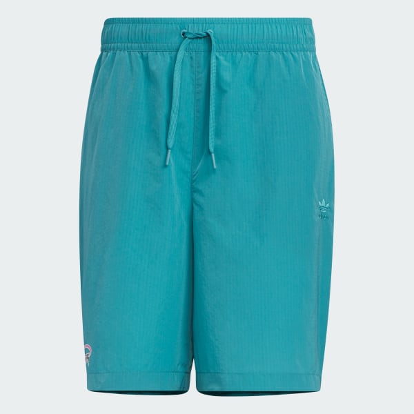 Turquoise Trefoil Logo Play Football Graphic Light Woven Shorts