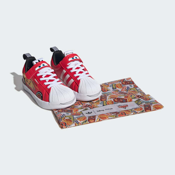 Vermelho Tênis adidas Pixar Carros Adifom Superstar 360 Infantil