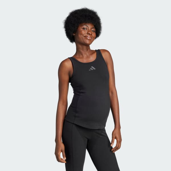 Μαύρο Rib Tank Top (Maternity)