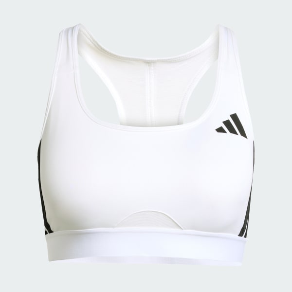 ホワイト パワーリアクト エッセンシャルズ ミディアムサポート ブラ スリーストライプス