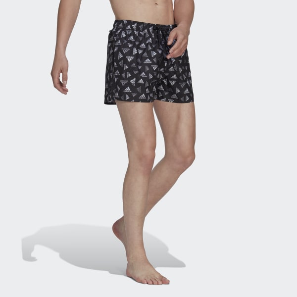adidas Logo Print CLX Swim Shorts Very Short Length - Black | Men's ...
