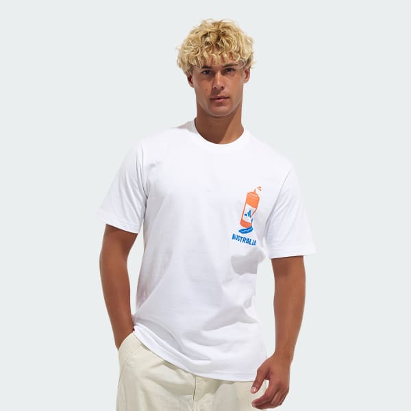 White ADI-BBQ AUSTRALIA GRAPHIC TEE