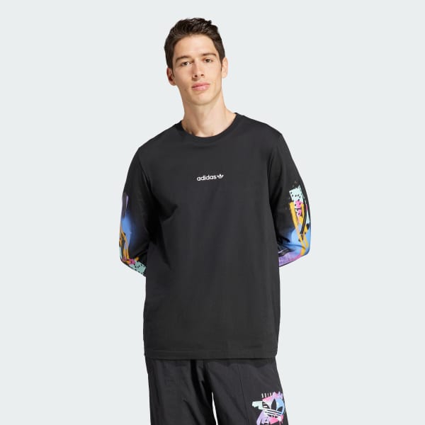 Negro Retro LS tee