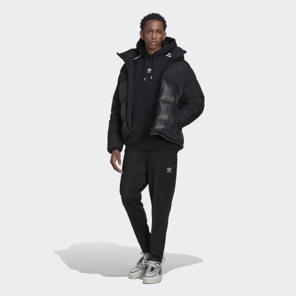Zwart Down Regen Hooded Puffer Jack CT383