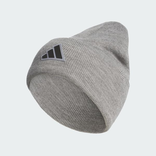 adidas Postseason Wide Cuff Fold Beanie - Grey | Free