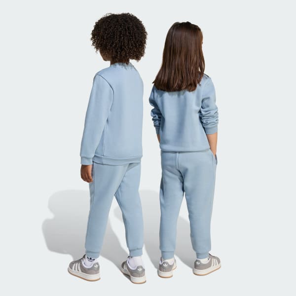 Azul Conjunto Moletom Gola Careca Infantil