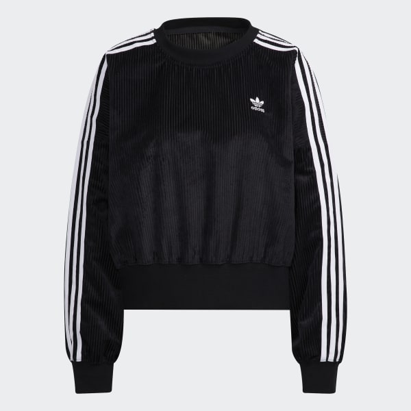 Black Adicolor Classics Corded Velour Oversize Sweatshirt