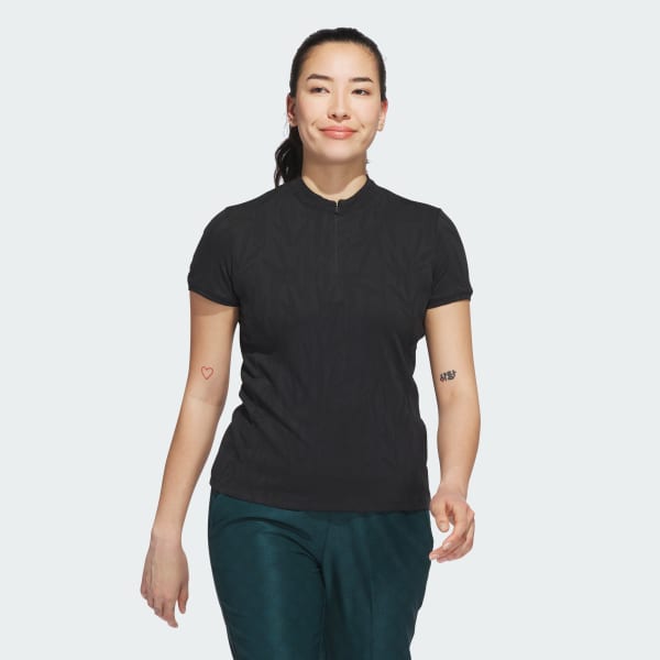 Hitam Polo shirt lengan pendek Go-to Jacquard