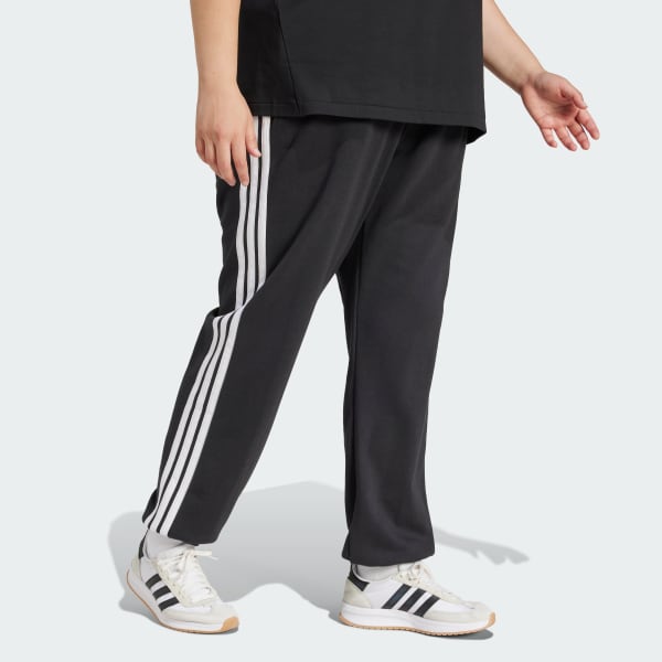 Nero Pantaloni Essentials 3-Stripes French Terry Cuffed