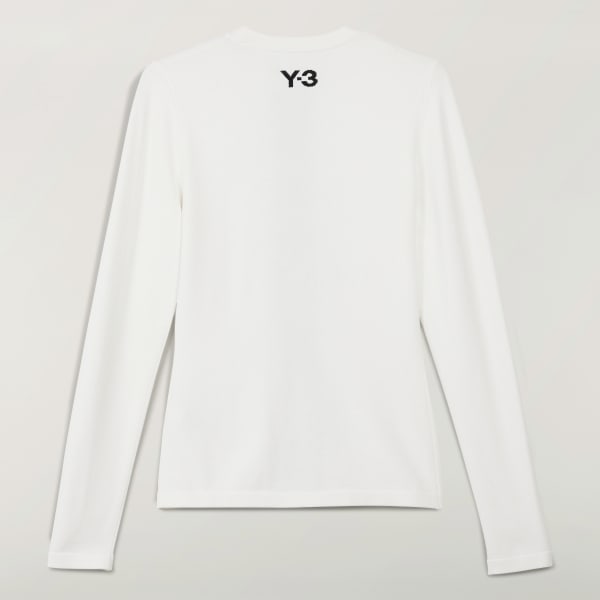 adidas Y-3 3-Stripes Long Sleeve Tee - White | Free Shipping with