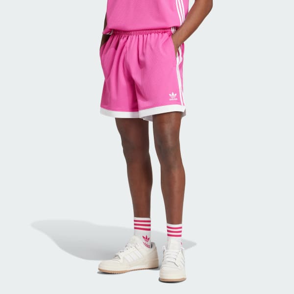 Ροζ Mock Eyelet Shorts