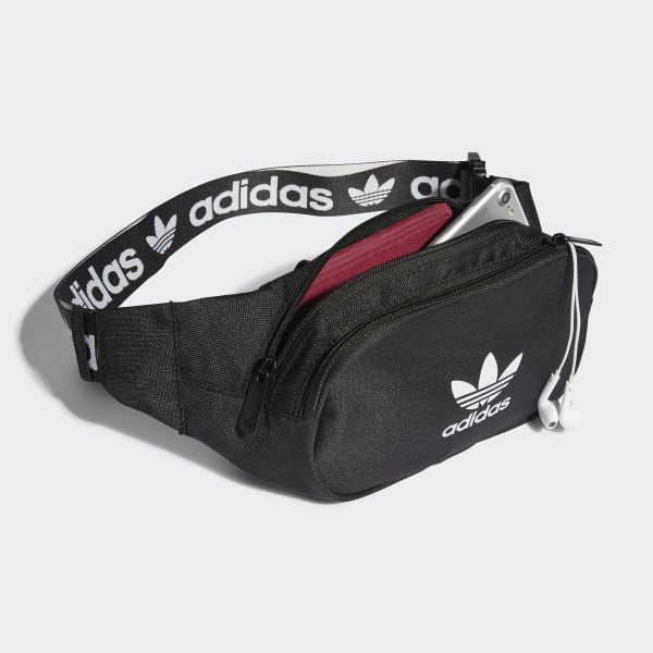 Black Adicolor Branded Webbing Waist Bag