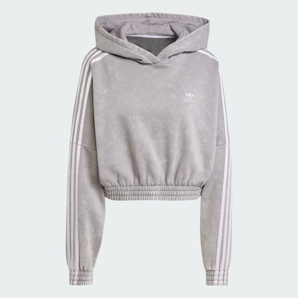adidas Washed Out Crop Oversized Hoodie Grey Free Shipping with adiClub adidas US