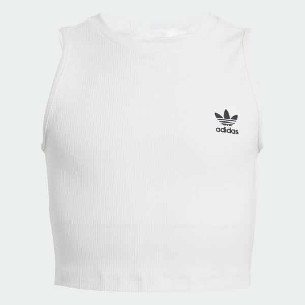 Λευκό Ribbed Tank Top Kids