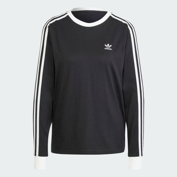 Schwarz Adicolor 3-Streifen Regular Longsleeve