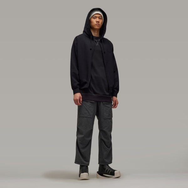 アディダス Y-3 BRUSHED TERRY ZIP HOODIE - ブラック