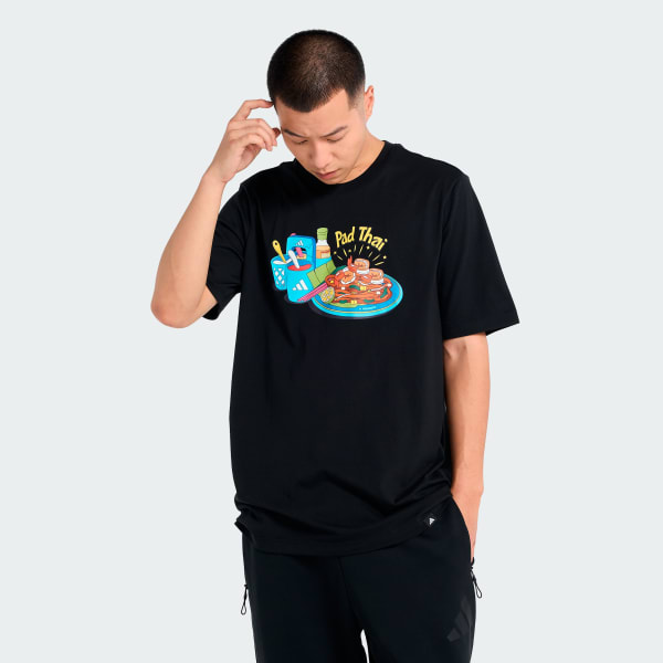 สีดำ เสื้อกราฟฟิกผัดไทย