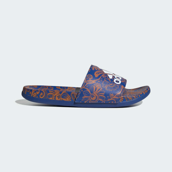 Adidas comfort slides blue store