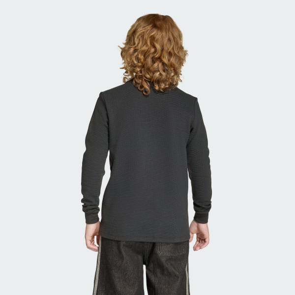 cerná TRIČKO REGULAR WAFFLE LONGSLEEVE