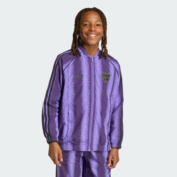 สีม่วง เสื้อแทรคทรงหลวม ADIDAS MINECRAFT SST