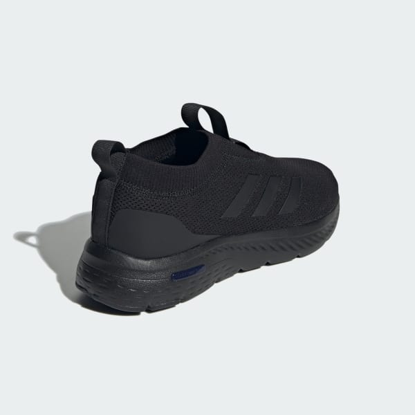 Adidas cloudfoam black leather sale
