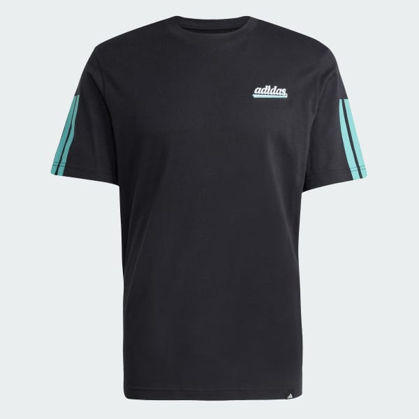 Preto Camiseta Estampada Color Script